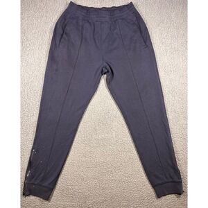 Lacoste Mens Jogger Sweatpants Navy Blue Silk Blend Ankle Zip Size L FR 5